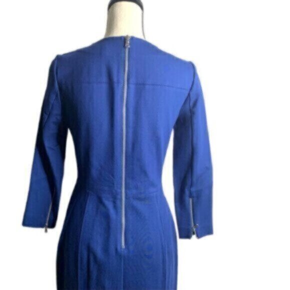 NWOT J. Crew Blue Zip Ponte Sheath Dress - Picture 9 of 14